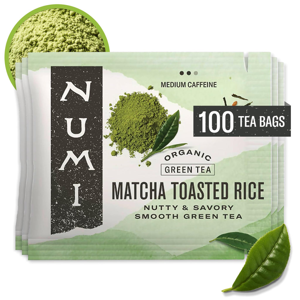 Numi Organic Jasmine Green Tea, 54 Green Tea Bags with Real Jasmine Flowers