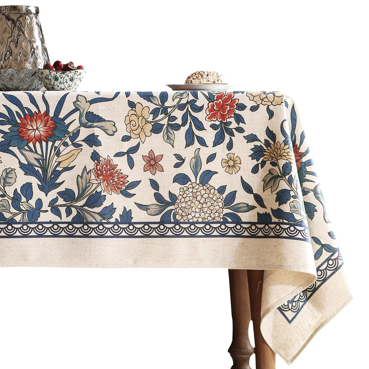 patdrea Vintage French Linen Tablecloth,Rectangular,102"x63"-Kulom A