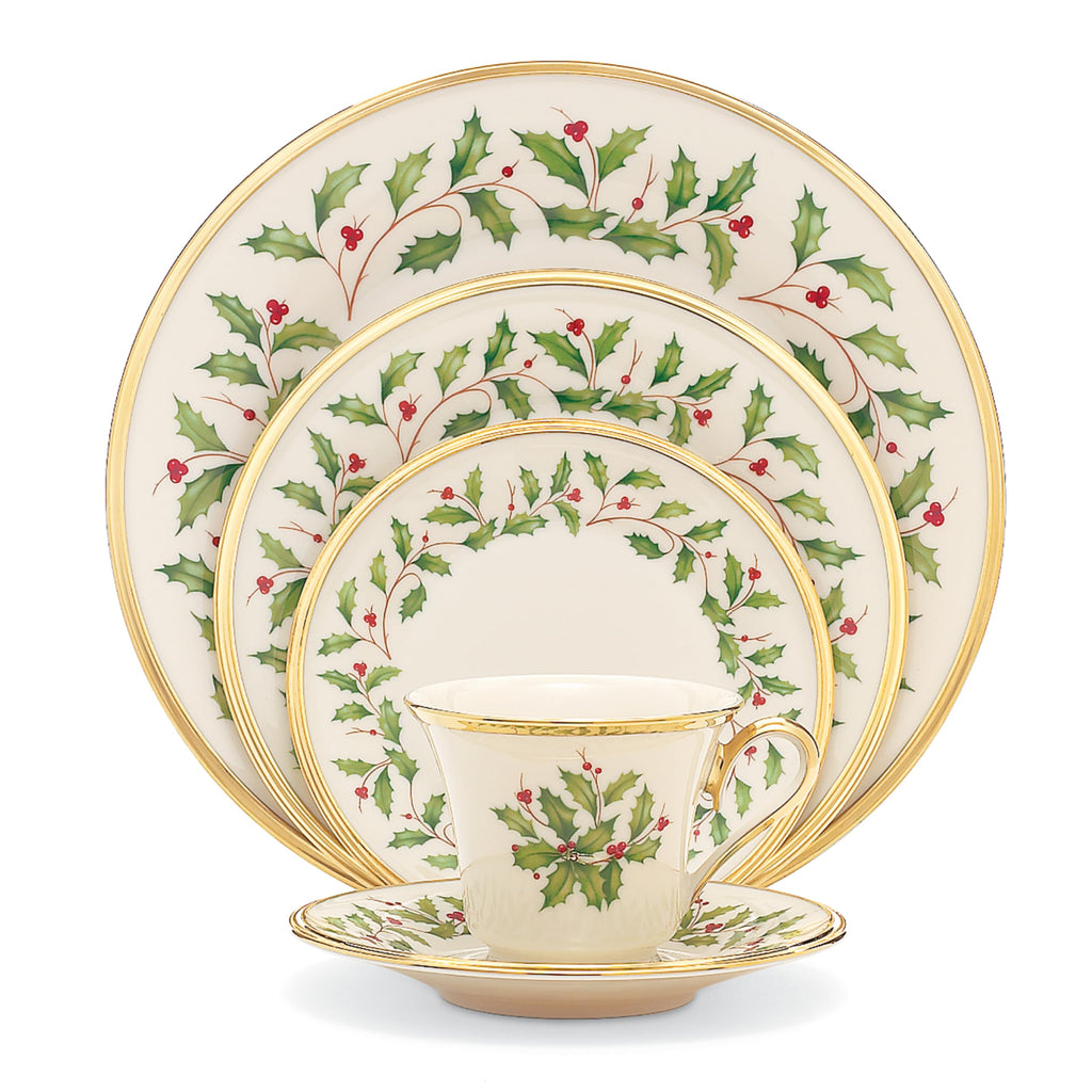 Lenox Holiday Porcelain Christmas Salad Plate Set for 4