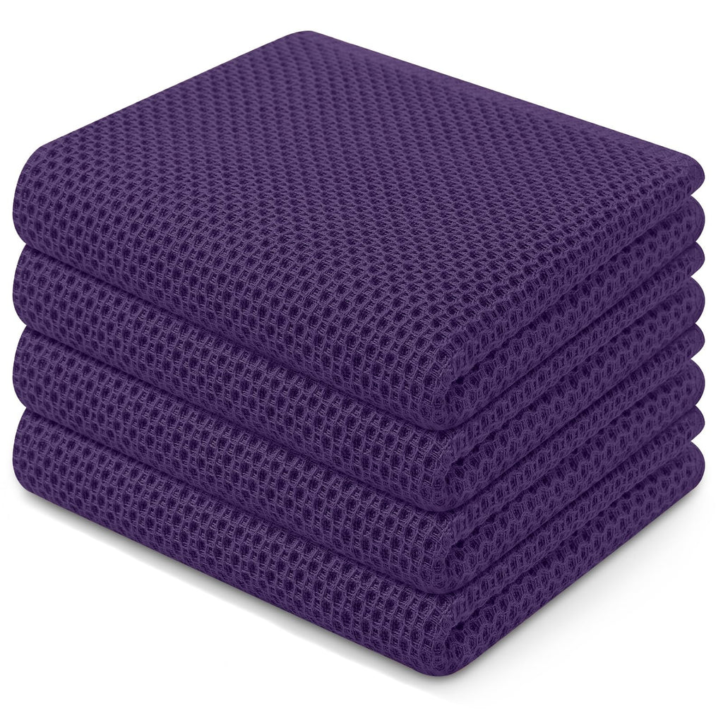Homaxy 100% Cotton Waffle Weave Kitchen Dish Cloths, Ultra Soft Absorbent Quick Drying Dish Towels, 12 x 12 Inches — 12 x 12 - 12 Pack — 13 X 28 - 4 Pack