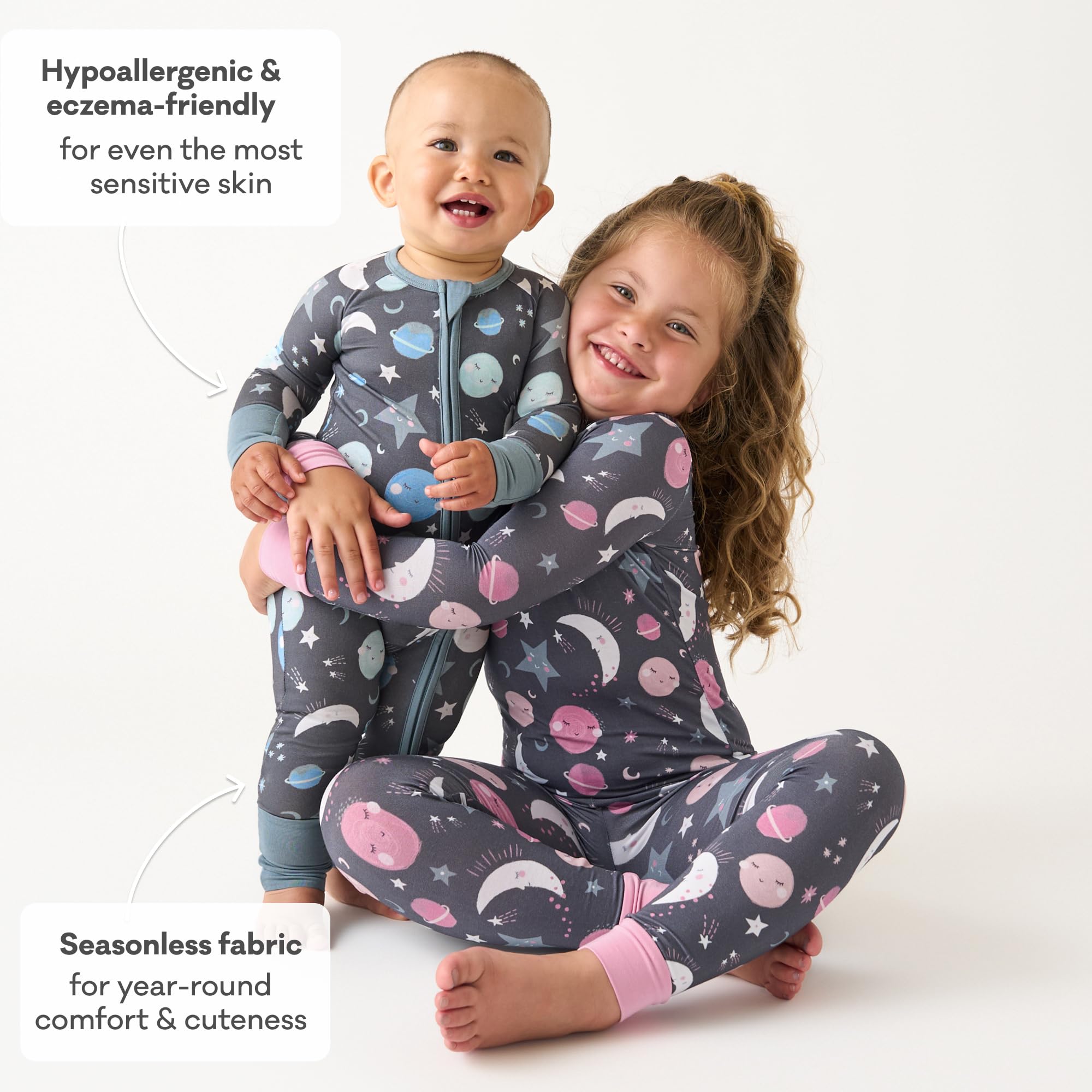 Little Sleepies Baby Pajamas, Blue To the Moon & Back, 2T