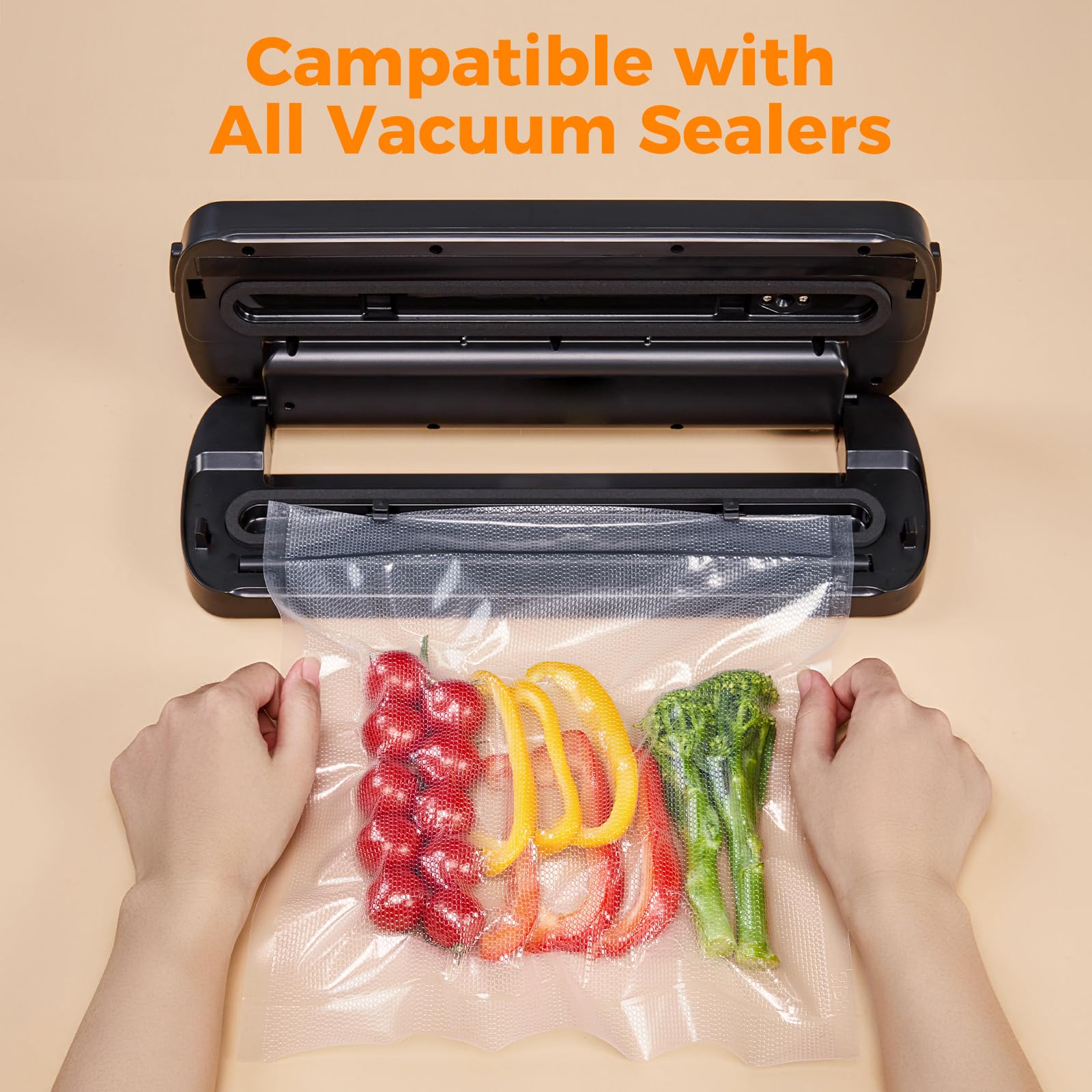 Wevac Vacuum Sealer Bags for Food 11x50 2 Rolls, Fit Food Saver Machines
