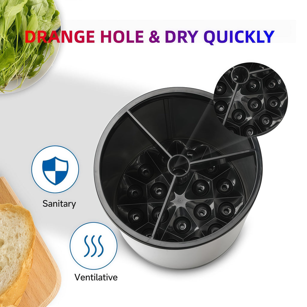 Utensil Holder,Large 360°Rotating Kitchen Utensil Holder For Counter