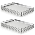 CURTA 12 Pack Aluminum Sheet Pan, NSF Listed Half Size 18 x 13 inch Commercial Bakery Cake Bun Pan, Baking Tray
