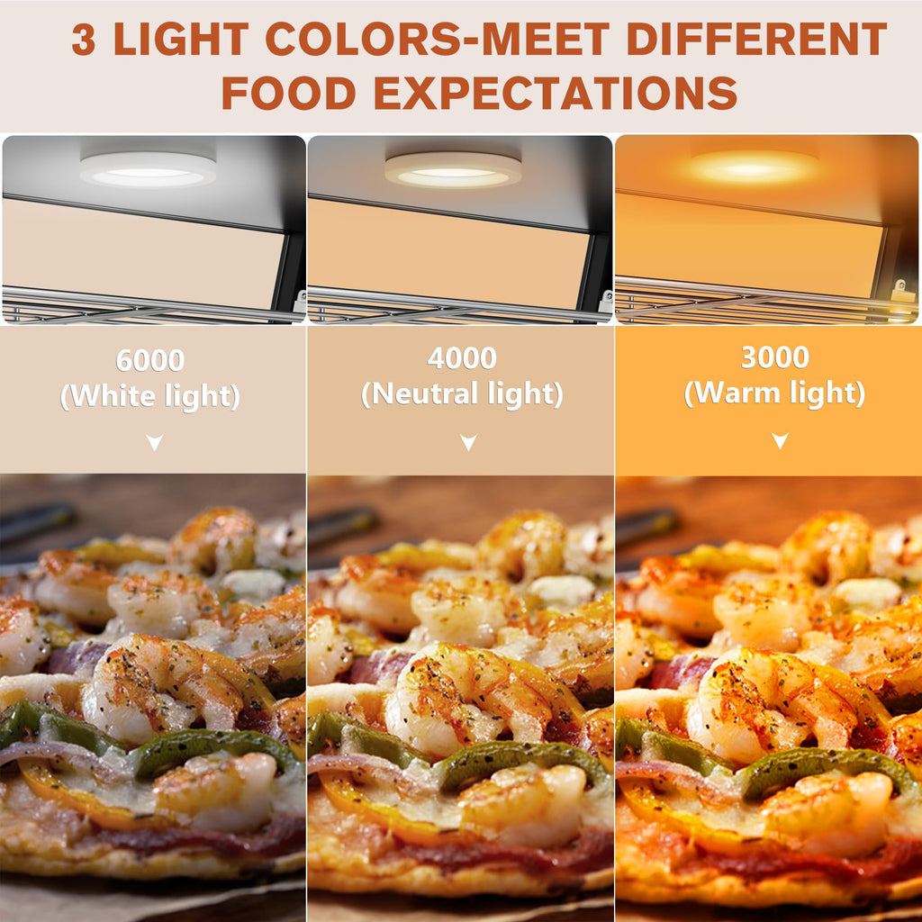 Whalefall 3-Tier Food Warmer with top Holder,tri-Color Lighting