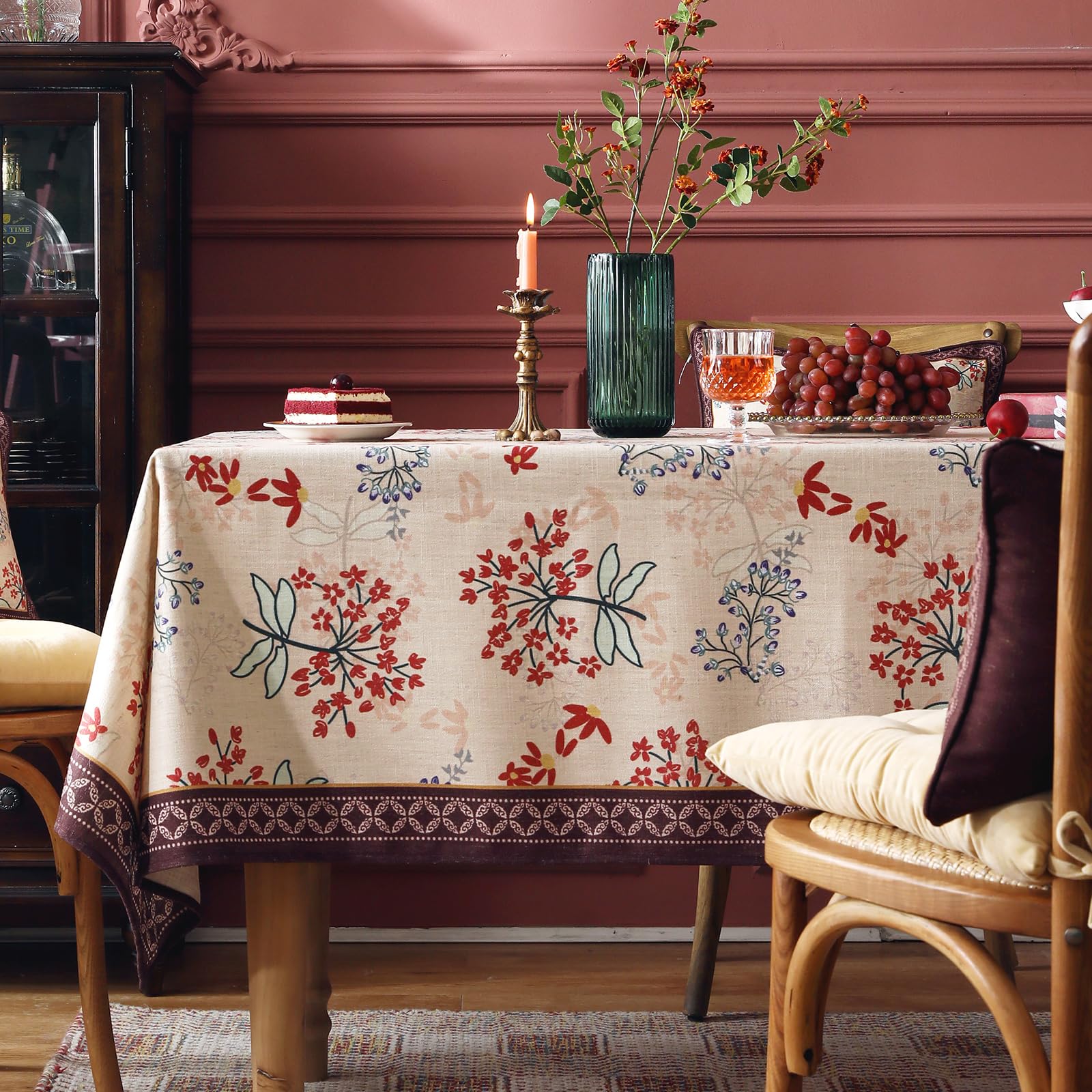 patdrea Vintage French Linen Tablecloth,Square,55"x55"-NewMari
