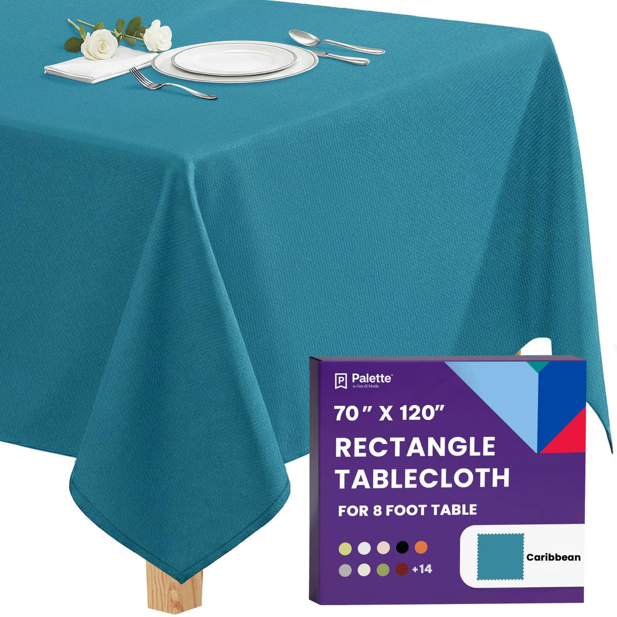 Gee Di Moda Rectangle Tablecloth - 70 x 120 Inch Royal Blue Table Cloth for 6 or 8 Foot Rectangle Tables - Heavy Duty Washable Fabric - for Holiday Party, Dinner, Weddings, Baby Shower & Events