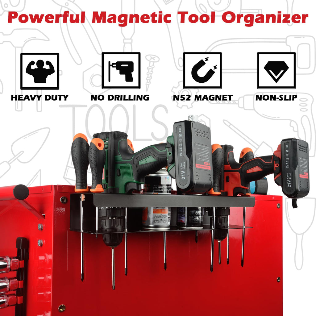 ULIBERMAGNET Angle Grinder Holder, Solid Steel Utility Storage Rack,Heavy Duty Wall Mount Storage Metal Shelf Holder for Angle Grinders, Cutters, Polishers,Screwdriver