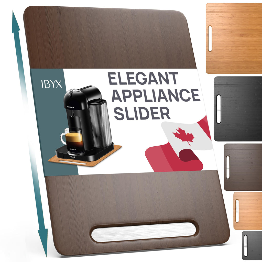 Ibyx Appliance Slider, Sliding Tray for Coffee Maker, 7.5x14.5 in, Brown