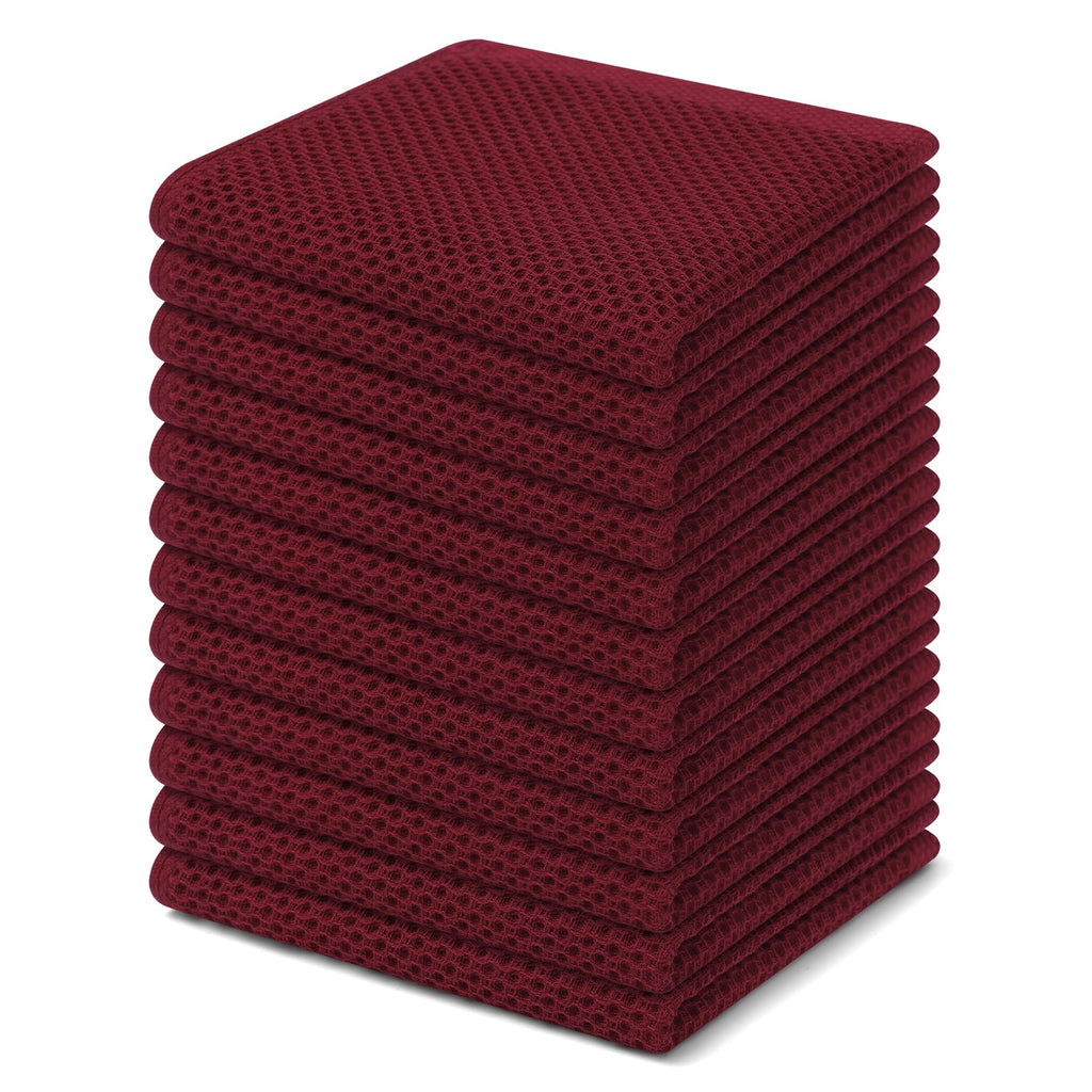 Homaxy 100% Cotton Waffle Weave Kitchen Dish Cloths 12-Pack, Coffee