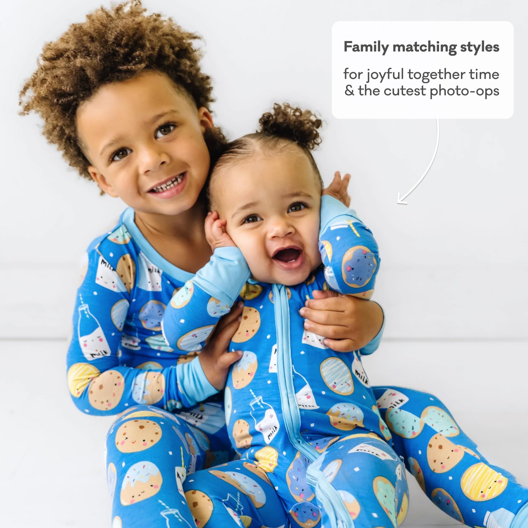 Little Sleepies Baby Pajamas, Blue Cookies & Milk, Newborn