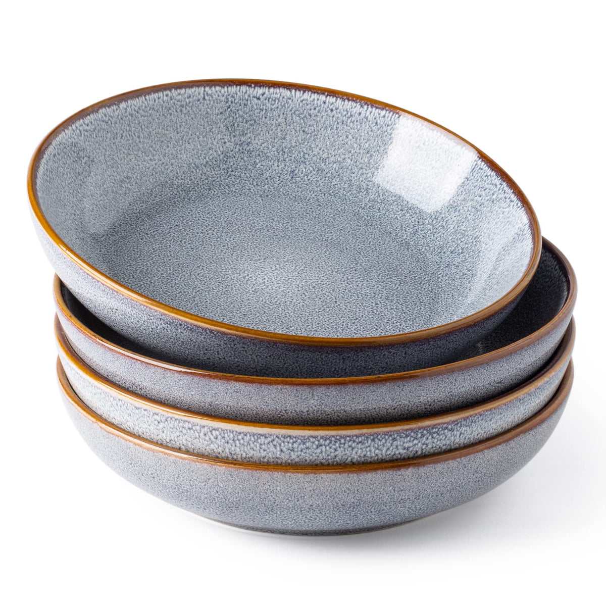 AmorArc 8.5’’ Ceramic Pasta Bowls Set of 4, 36oz Large Stoneware Bowls Set