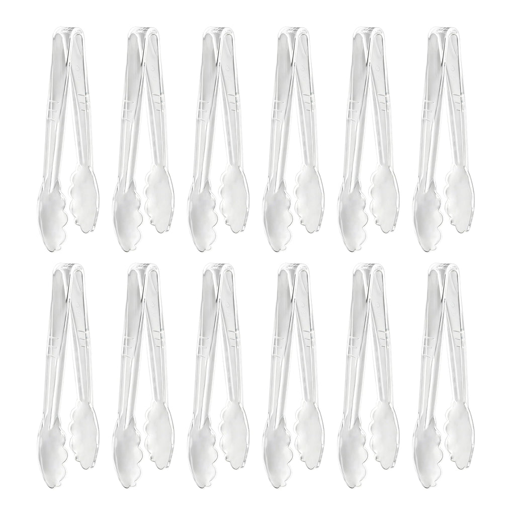 New Star Foodservice 35636 Utility Tong, High Heat Plastic, Scalloped, 9 inch, Set of 12, Black