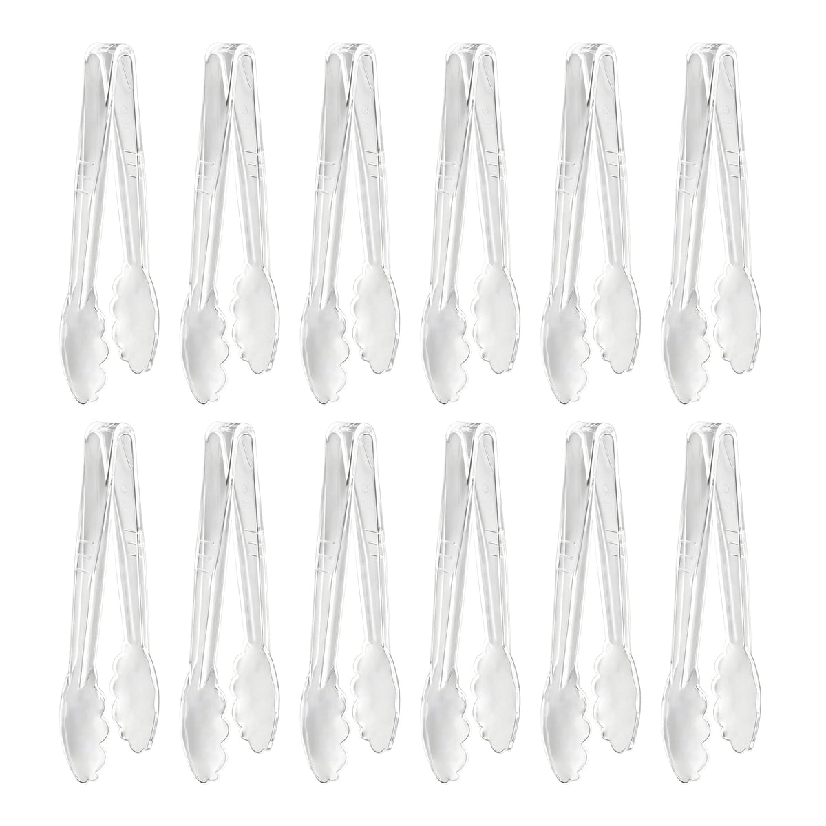 New Star Foodservice 35636 Utility Tong, High Heat Plastic, Scalloped, 9 inch, Set of 12, Black