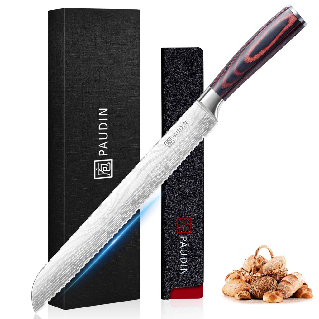 PAUDIN Bread Knife, 10 inch Serrated Knives, Bread Knife for Homemade Bread