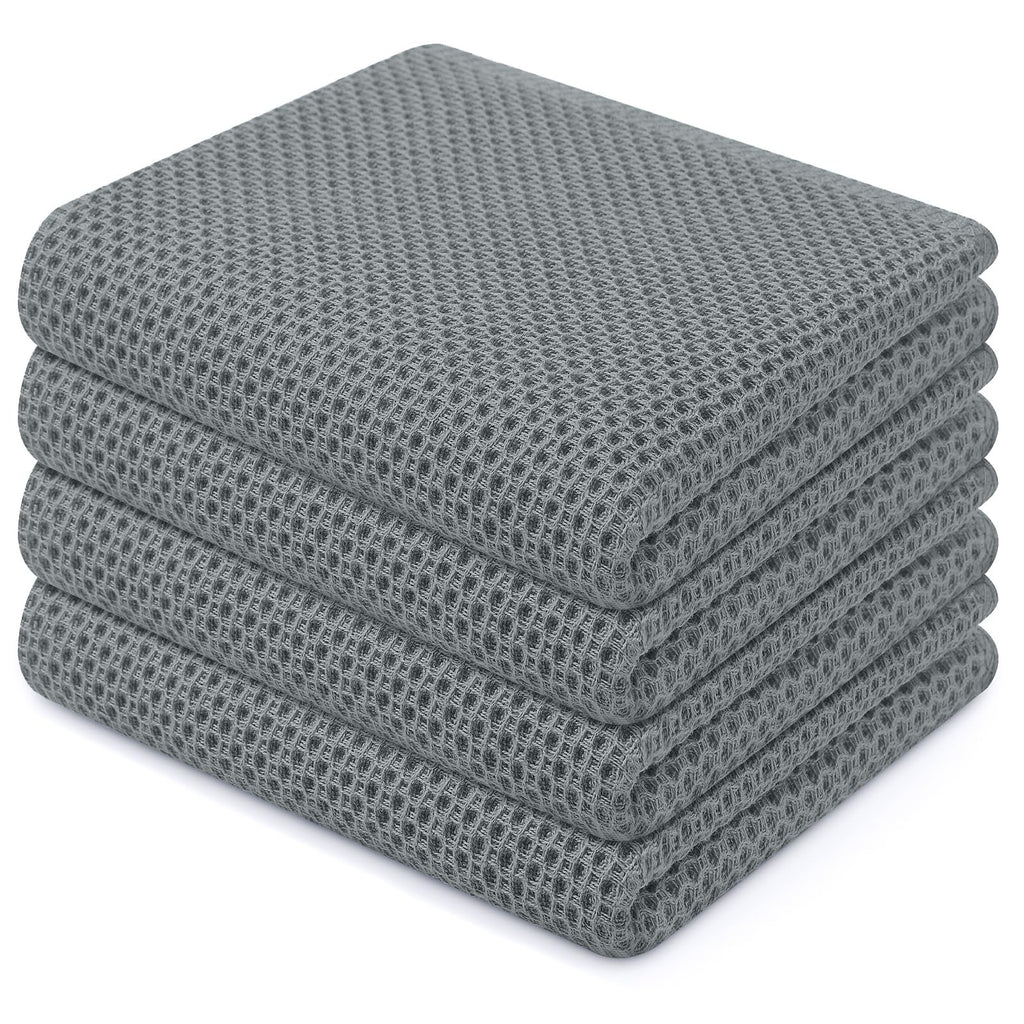 Homaxy 100% Cotton Waffle Weave Kitchen Dish Cloths, Ultra Soft Absorbent Quick Drying Dish Towels, 12 x 12 Inches — 12 x 12 - 12 Pack — 13 X 28 - 4 Pack