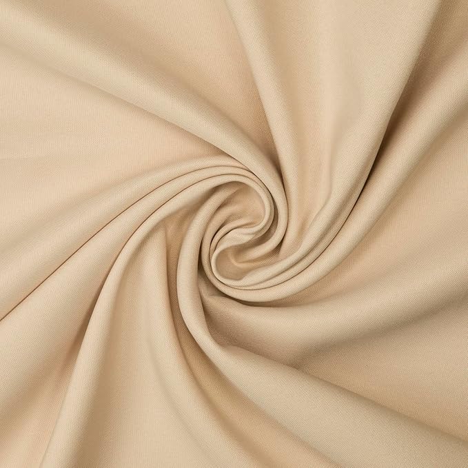 Gee Di Moda Rectangle Tablecloth - 90 x 132 Inch Beige Table Cloth for 6 Foot Table with Floor-Length Drop - Heavy Duty Washable Fabric - 6 Ft Buffet Table, Holiday Party, Wedding & Baby Shower