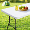 homing Rectangle Table Cloth Cover, Water-Resistant Polyester Elastic Fitted Tablecloth, Fits for 6 Foot Folding Tables, Washable Table Protector for Picnic, Camping, Outdoor (White, 30" x 72")