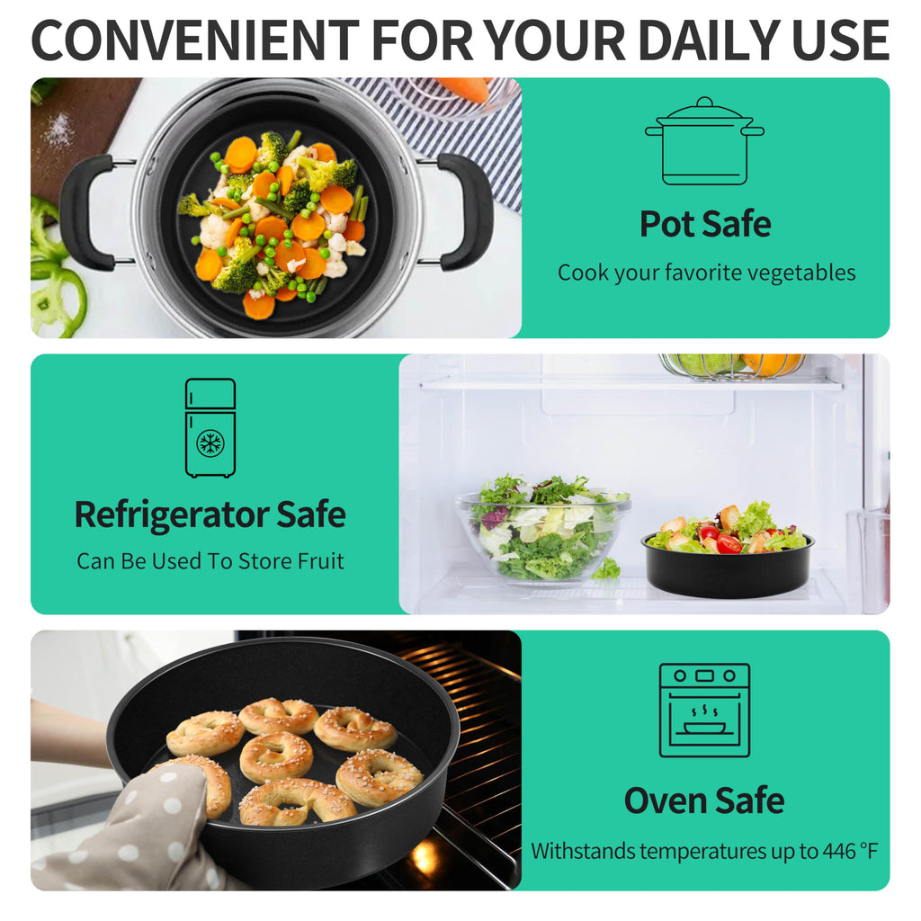 P&P CHEF 9.5 Inch Cake Pan Set, Non-stick Baking Pans for Cake, 4Pcs