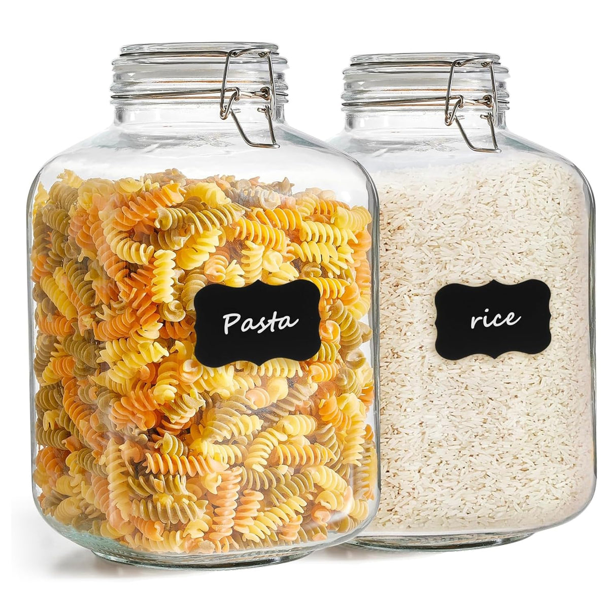 ComSaf Square Small 8 oz Glass Spice Jars with Airtight Lids 6 Pack Pantry