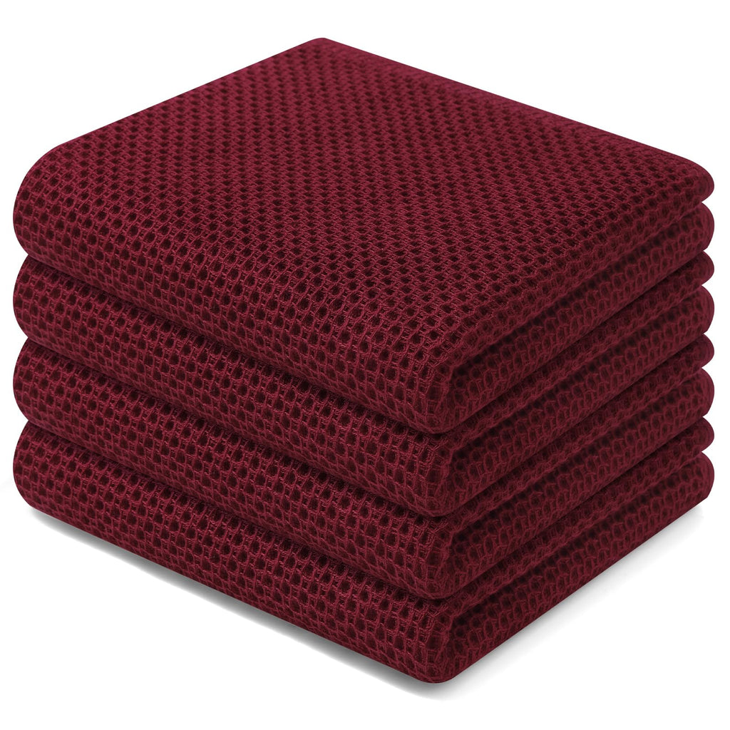 Homaxy 100% Cotton Waffle Weave Kitchen Dish Cloths, Ultra Soft Absorbent Quick Drying Dish Towels, 12 x 12 Inches — 12 x 12 - 12 Pack — 13 X 28 - 4 Pack