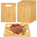 Vesici 18 Pack 14" x 11" Wood Cutting Boards with Handles Laser Engraving Bamboo Cutting Board Blanks Bulk Craft Boards for Wood Burning, Custom Engraving Gifts