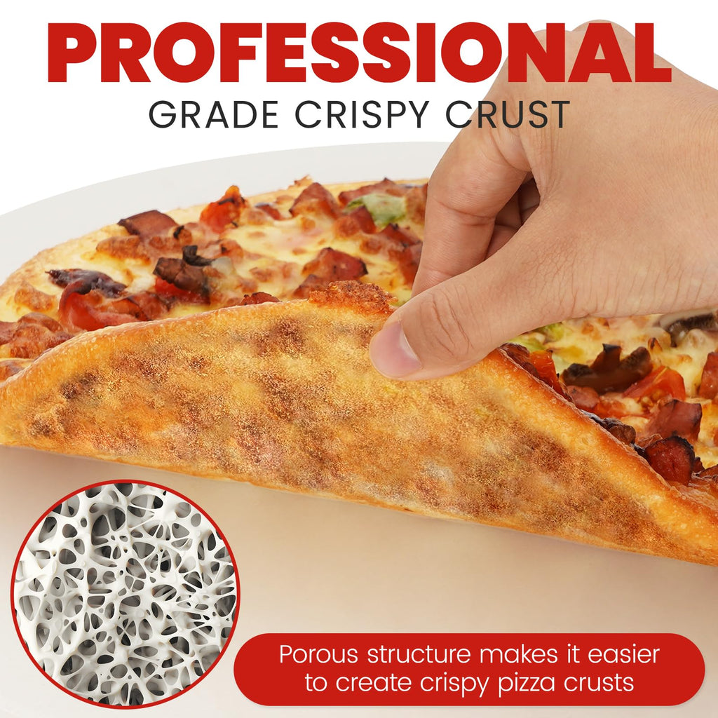 GOOD GAIN Pizza Stone for Oven Grill - 15'' Round Baking Stone for Bread, Pies | Cordierite Oven Stones for Cooking | Indoor,Outdoor | Durable, Heat Shock Resistant (White)