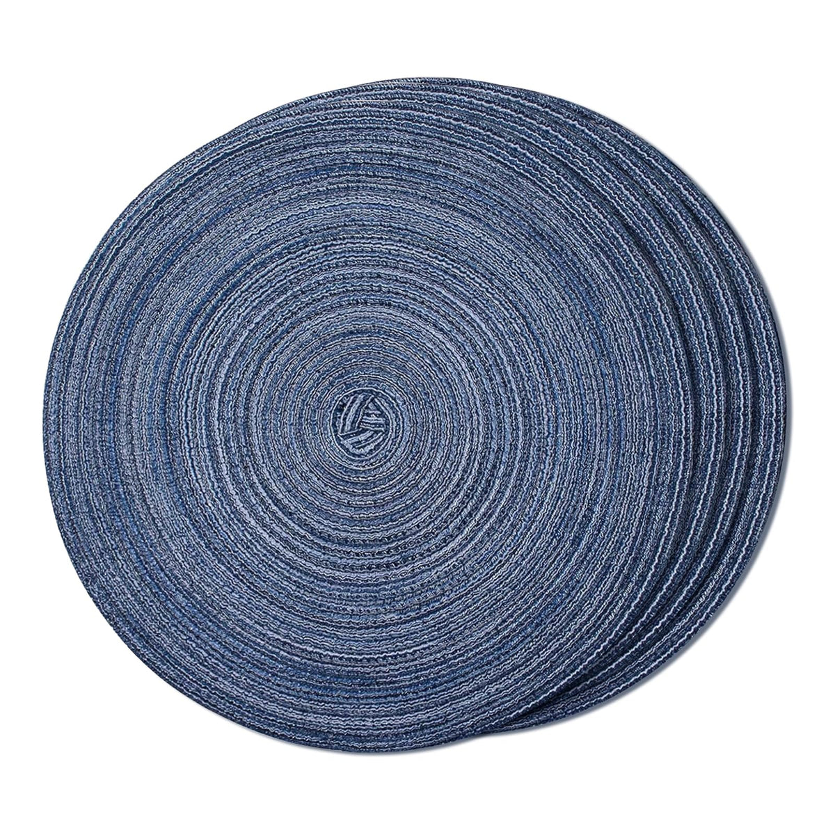FunWheat Round Braided Placemats Set of 4 Place mats for Dining Tables Woven Heat Resistant Table Mats 15 inch (Wine,4pcs)
