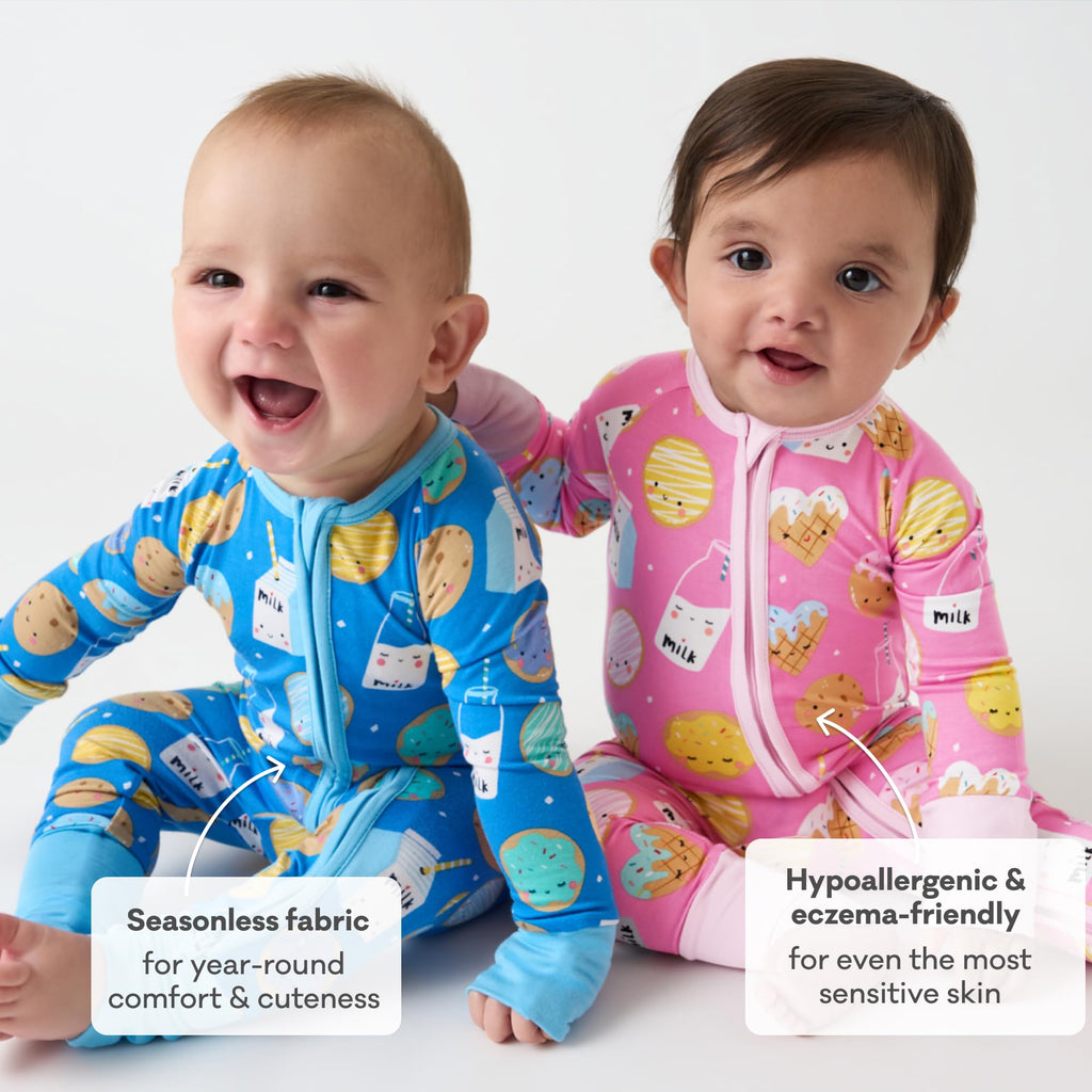 Little Sleepies Baby Pajamas, Pink Cookies & Milk, 12-18M