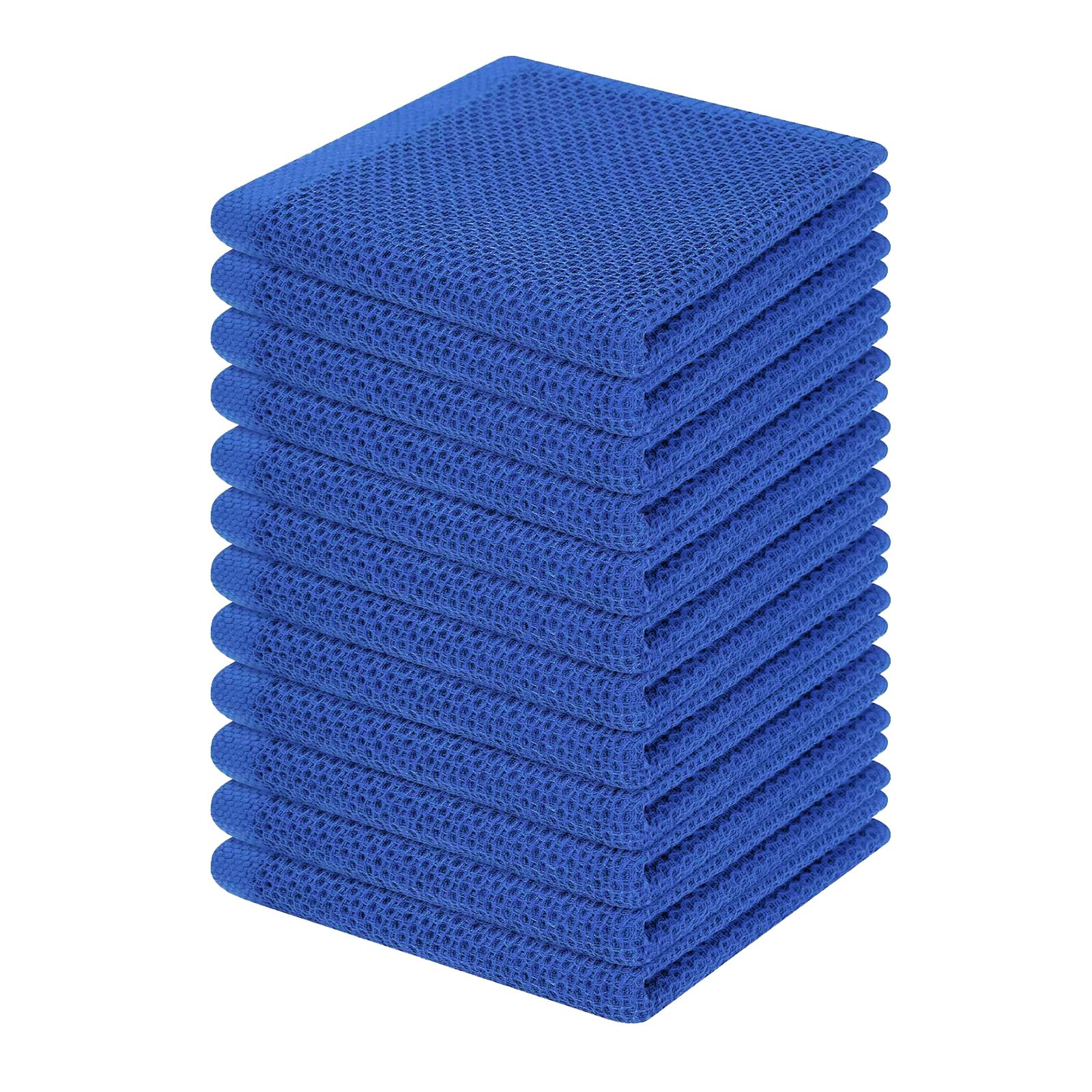 Homaxy 100% Cotton Waffle Weave Kitchen Dish Cloths, Ultra Soft Absorbent Quick Drying Dish Towels, 12 x 12 Inches, 12-Pack, Blueberry