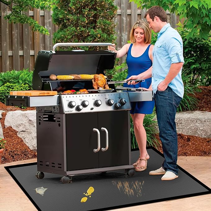 42 X 24 inches Hearth Rugs for Fireplaces Fire Resistant / Gas Grill Splatter Mat Fireproof Waterproof Oil-Proof, Fireproof Mat Heat Resistant BBQ Floor Mat Protect Mat Floor Protective Rug Reusable
