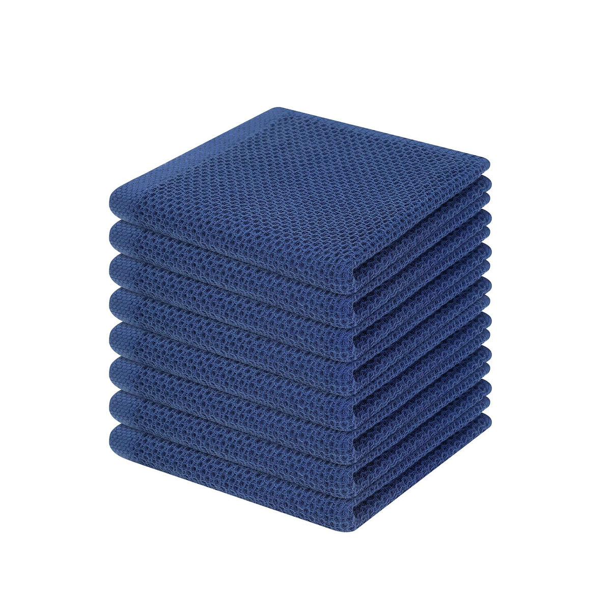 Homaxy 100% Cotton Waffle Weave Kitchen Dish Cloths 8-Pack, Black
