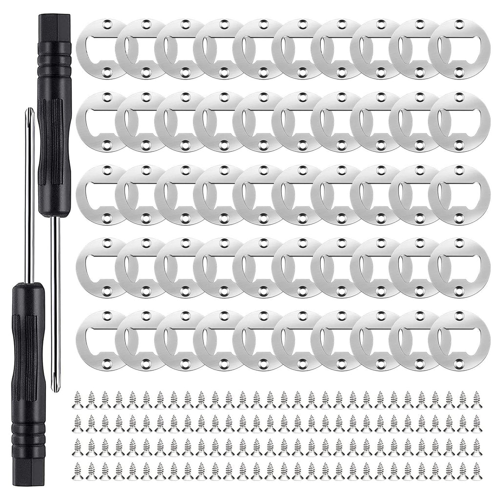 Ohiyoo 100 Set DIY Bottle Opener Kit - Stainless Steel Metal Opener Inserts for Wood (Black)