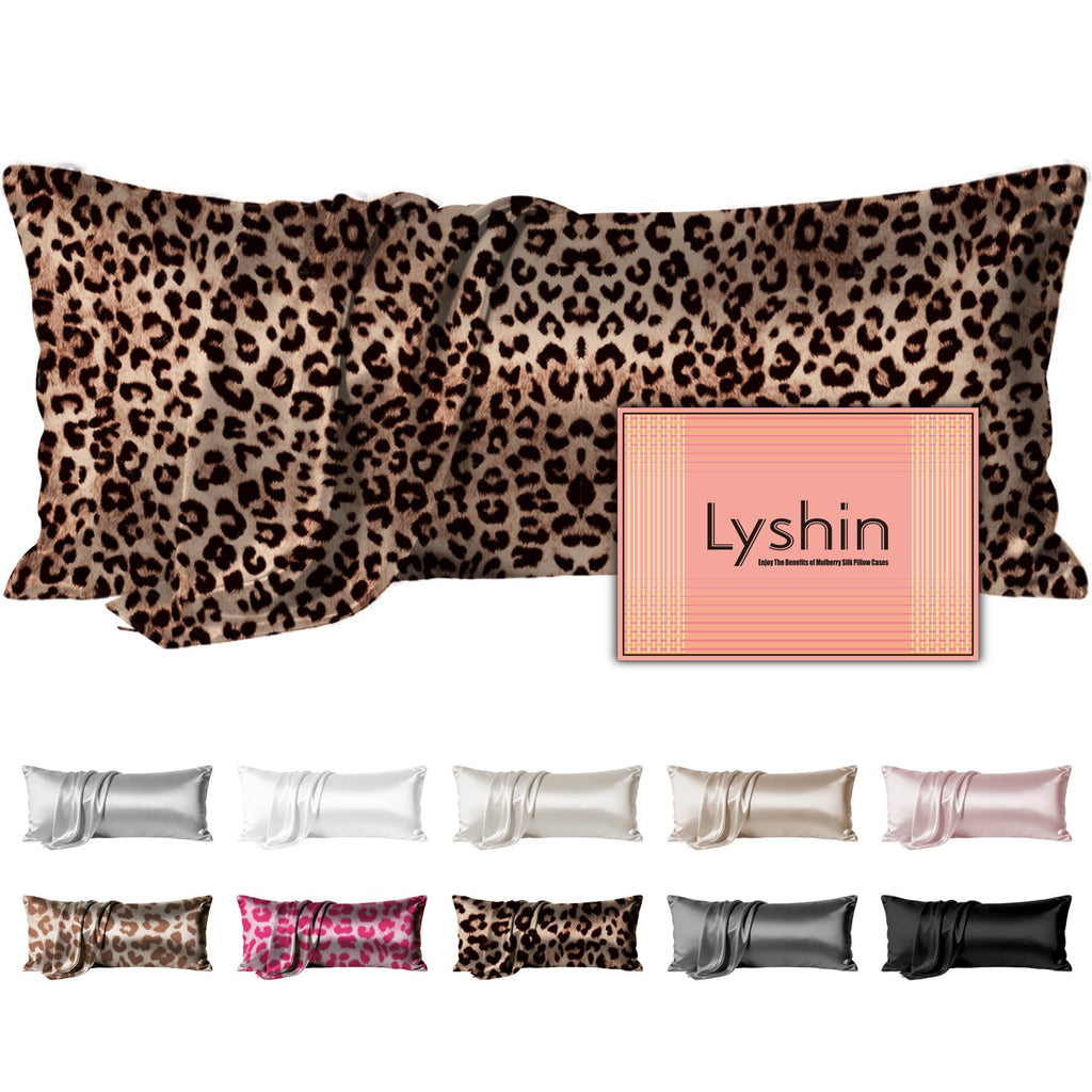 LYSHIN Silk Body Pillow Case with Zipper, Body Pillow Pillowcase, Pink
