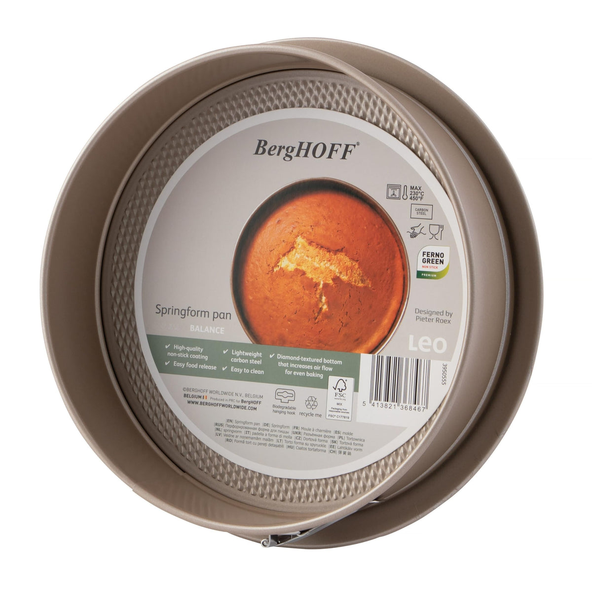 Berghoff Balance Nonstick Springform Cake Pan, 11 x 11 x 2.25, Leakproof