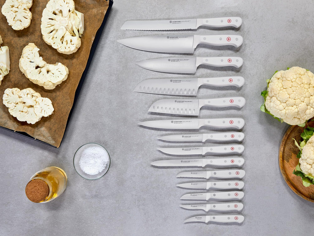 WÜSTHOF Gourmet White 7" Hollow Edge Santoku Knife