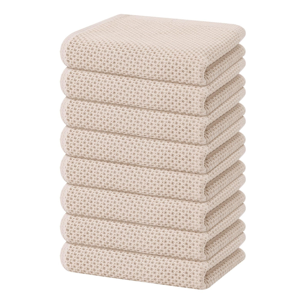 Homaxy 100% Cotton Waffle Weave Kitchen Dish Cloths, Ultra Soft Absorbent Quick Drying Dish Towels, 12 x 12 Inches — 12 x 12 - 12 Pack — 13 X 28 - 8 Pack