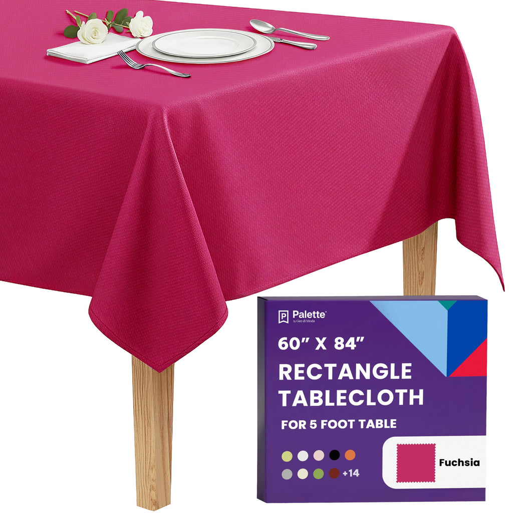 Gee Di Moda Rectangle Tablecloth - 60 x 84 Inch Lavender Table Cloth for 5 Foot Rectangle Tables - Heavy Duty Washable Fabric - for Holiday Party, Dinner, Weddings, Baby Shower & Events