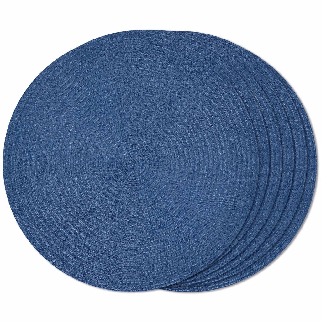 FunWheat Round Braided Placemats Set of 4 Place mats for Dining Tables Woven Heat Resistant Table Mats 15 inch (Wine,4pcs)