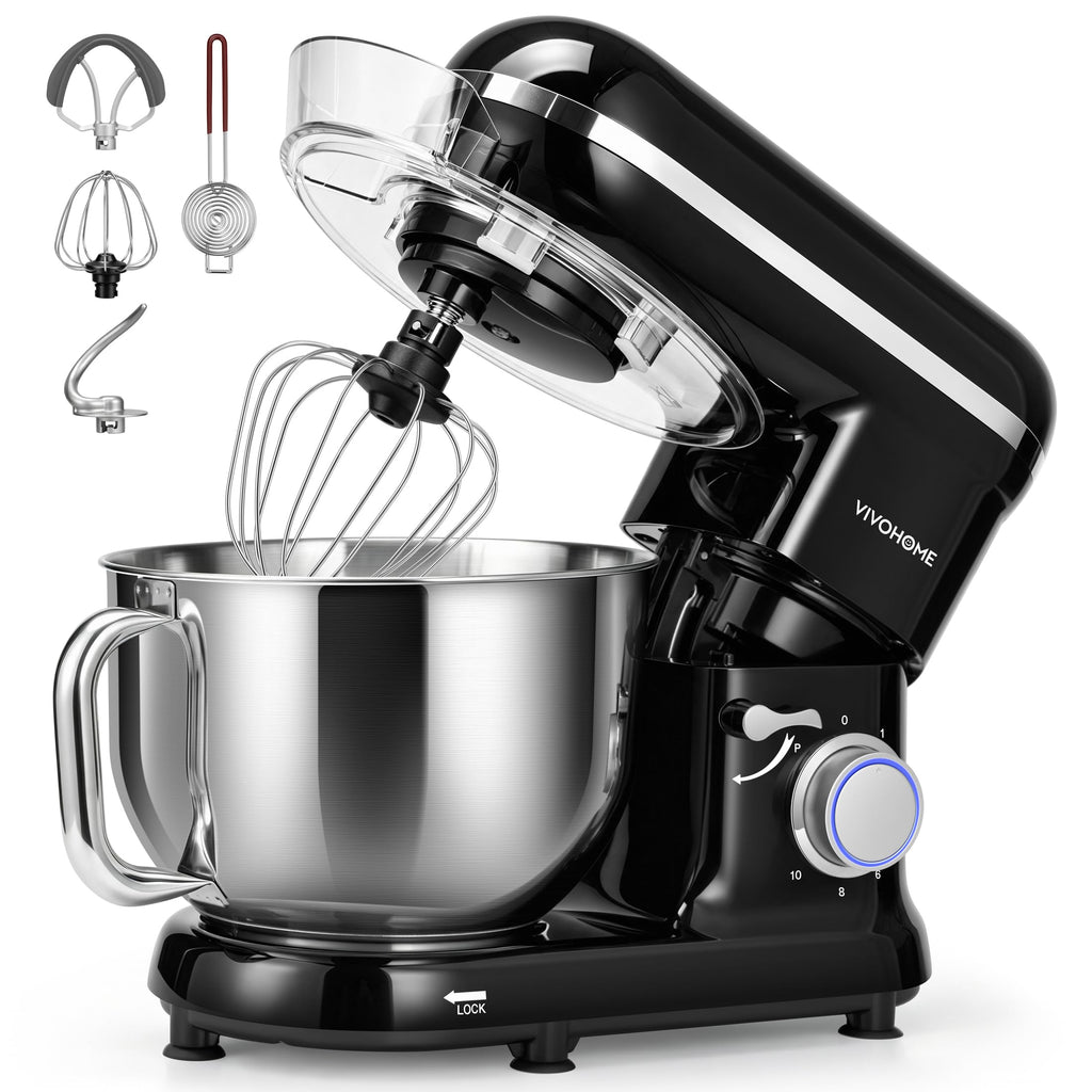 VIVOHOME Stand Mixer, 6-Quart Tilt-Head Kitchen Mixer with Bowl, Pink