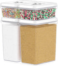 DWËLLZA KITCHEN Airtight Food Storage Containers for Pantry With White Lids 1L - 6 Pack - Clear Plastic Air Tight Kitchen Containers Pantry Organization and Storage BPA-Free Keeps Food Fresh & Dry
