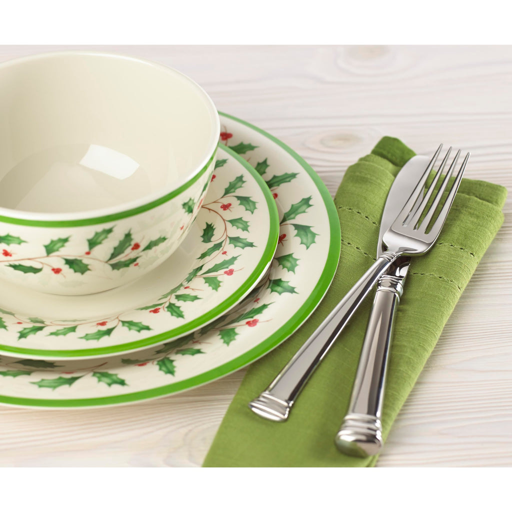 Lenox 863669 Holiday 4-Piece Melamine Dinner Plate Set, Christmas Dinnerware, Hosting