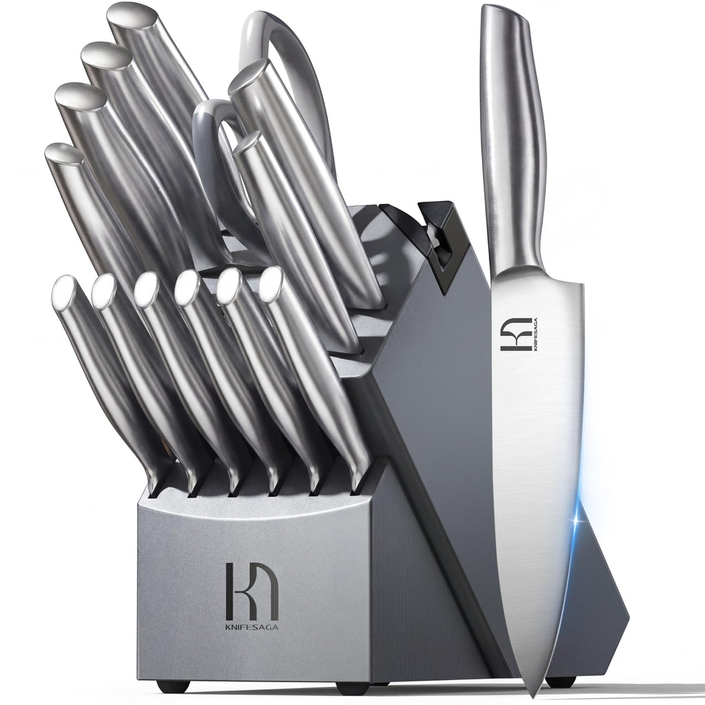 KnifeSaga 14 Pcs Kitchen Knife Set, Premium, Razor Sharp, Japanese Steel