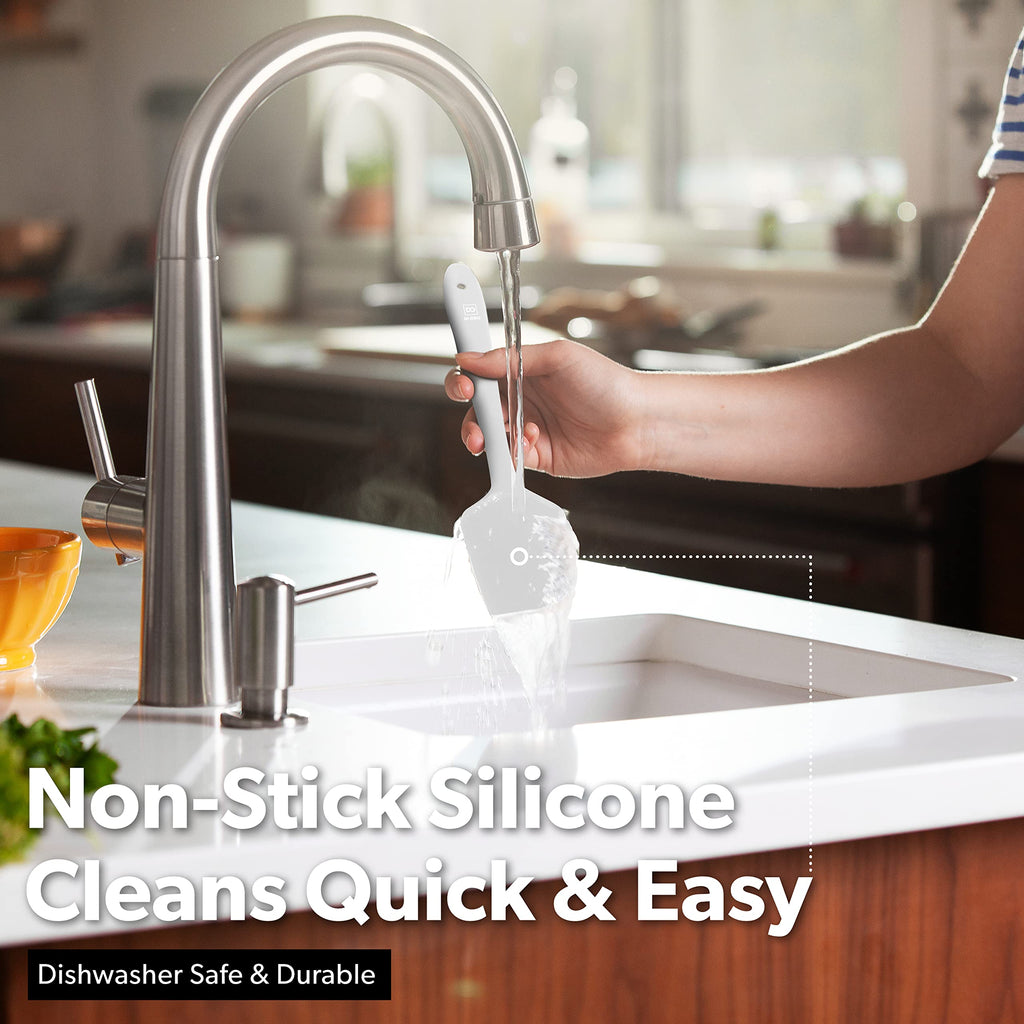 DI ORO Large Silicone Spatula - 600F Heat Resistant, Stone