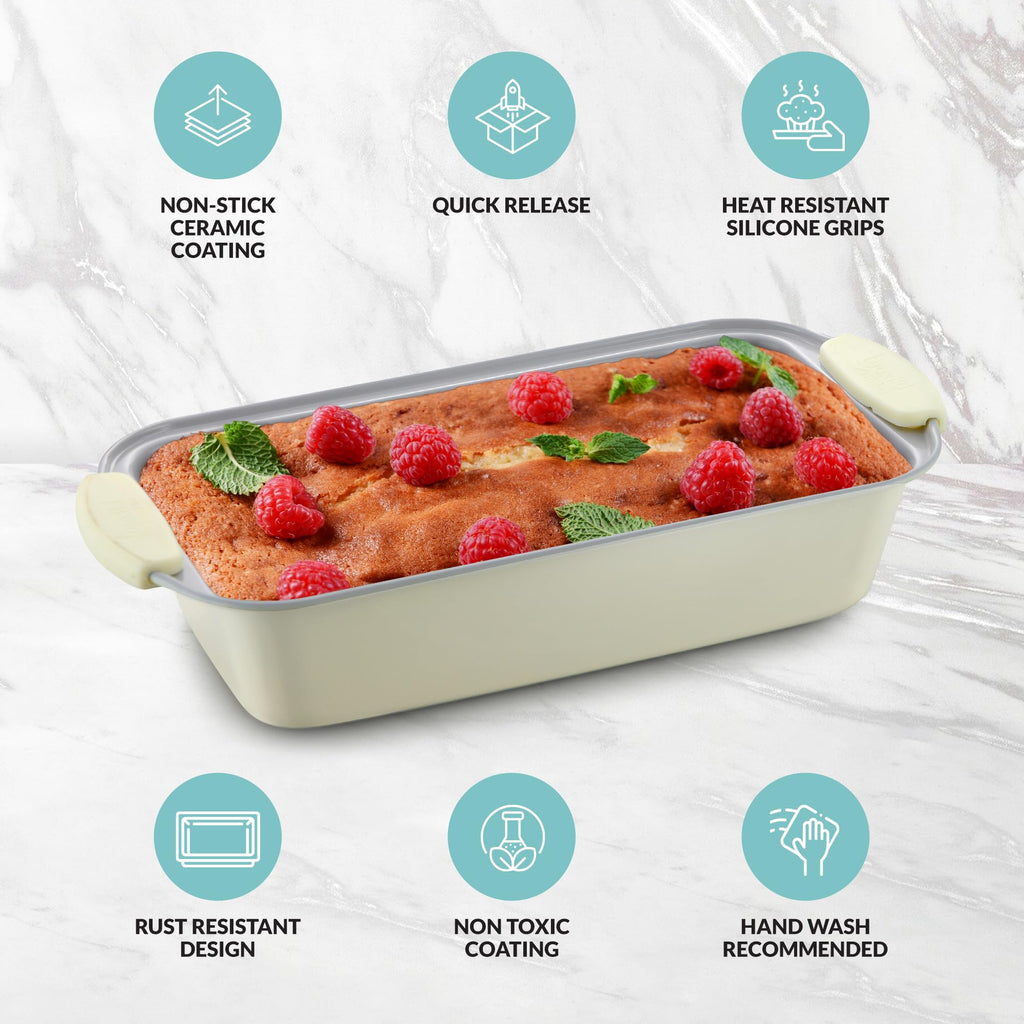 Boxiki Kitchen Premium Ceramic Bread Loaf Pan - 11x5 Non-Stick Bread Pan, Ideal for Homemade Bread Loaf, Meatloaf pan Suitable for Baking Enthusiasts