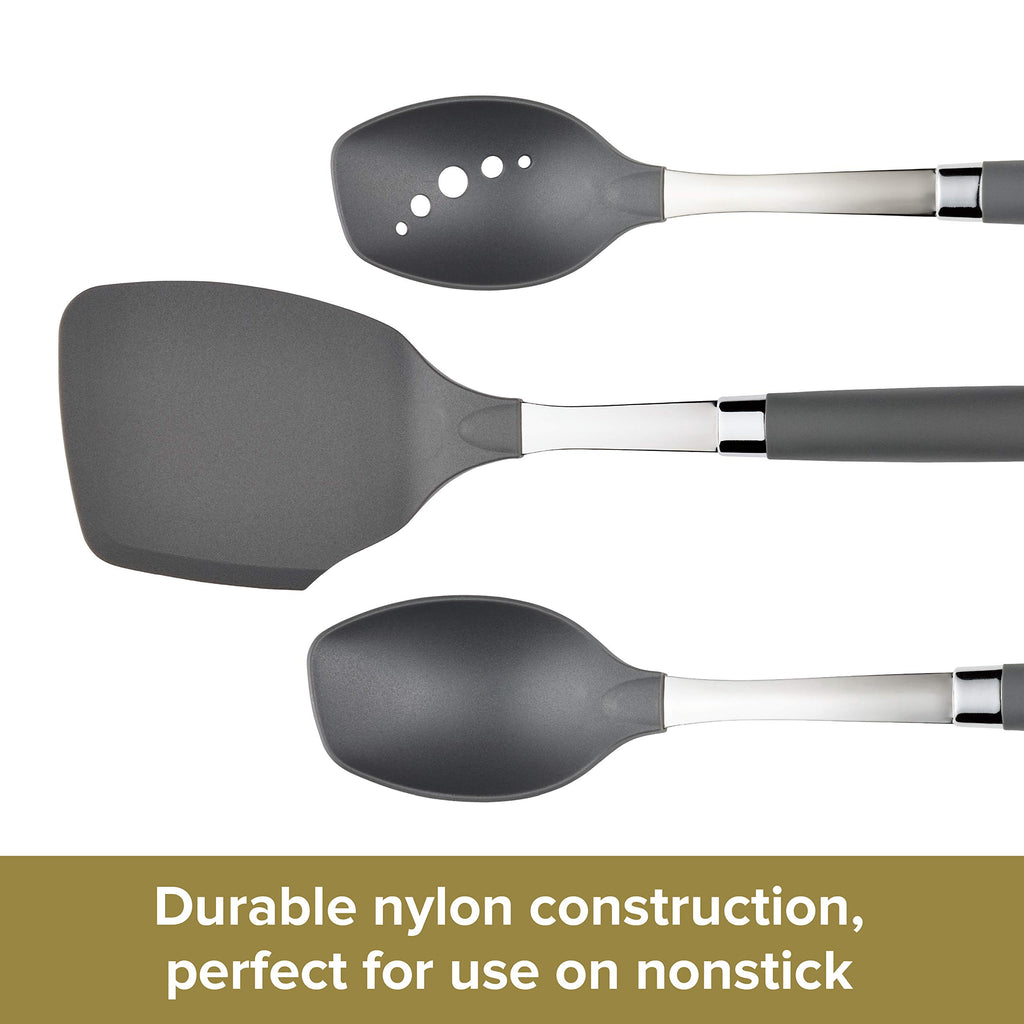 Anolon Tools and Gadgets SureGrip Stainless Steel Meat Fork, Kitchen Utensils, 13.25-Inch, Graphite