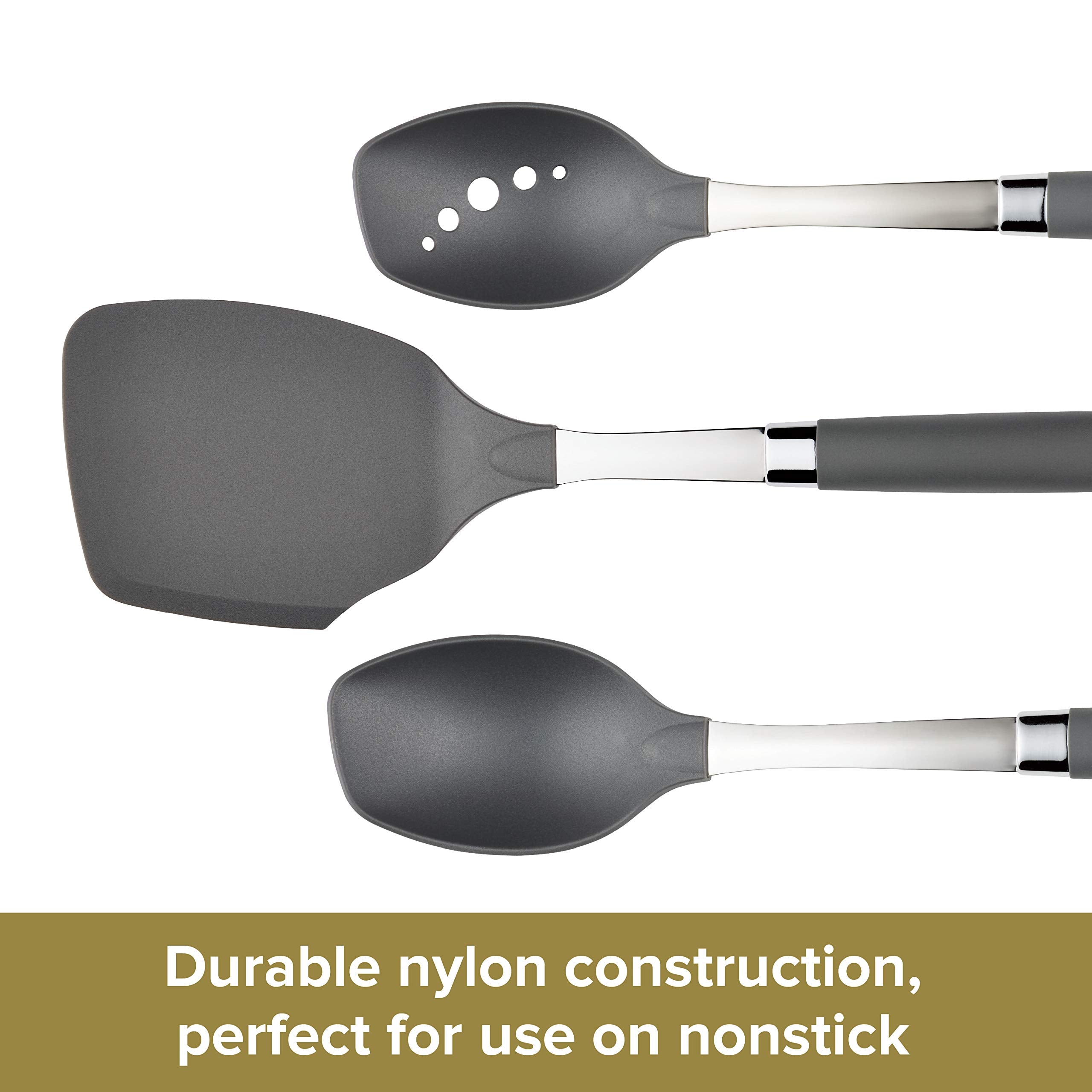 Anolon Tools and Gadgets SureGrip Stainless Steel Meat Fork, Kitchen Utensils, 13.25-Inch, Graphite
