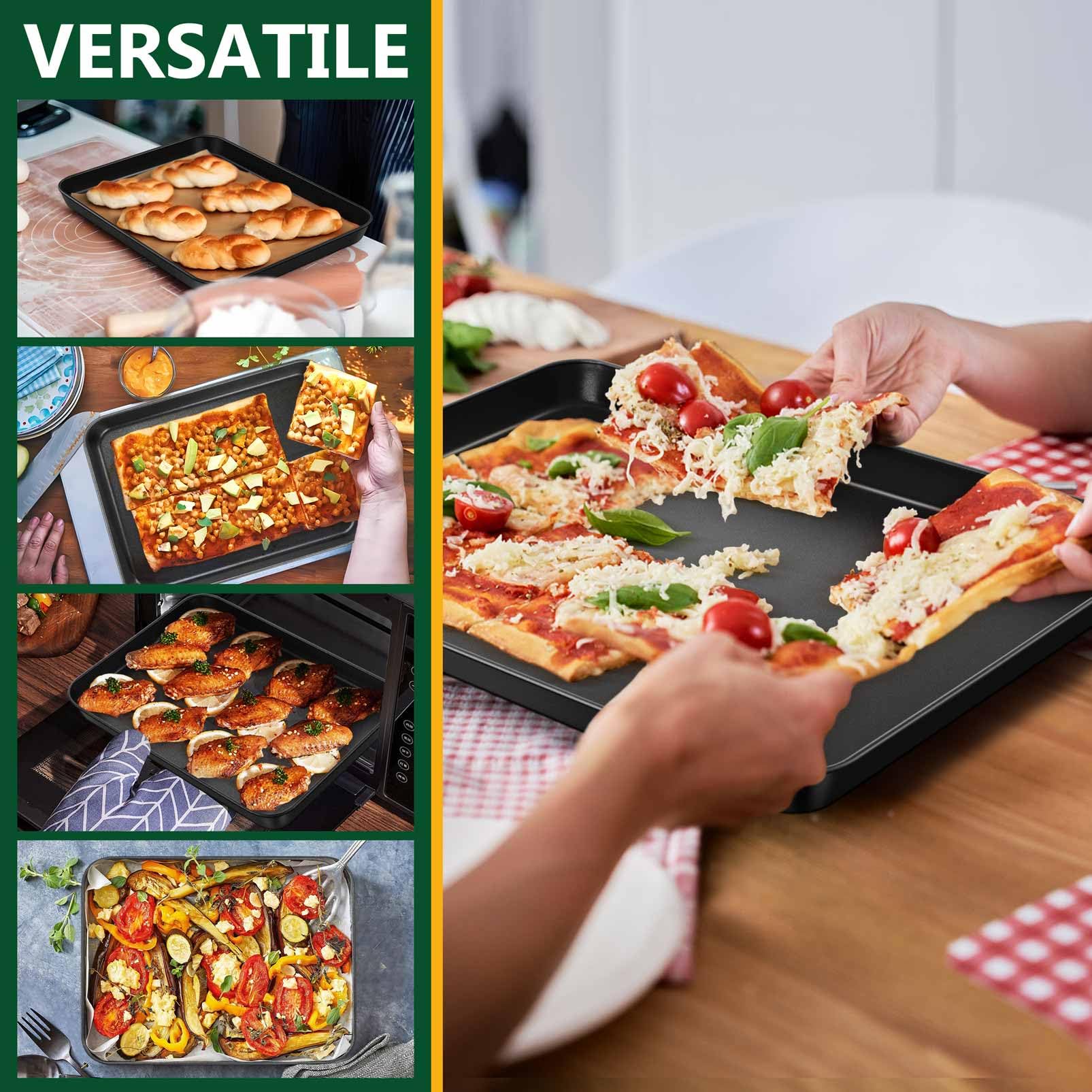 P&P CHEF Baking Cookie Sheet Pan, Carbon Steel Oven Tray, 12.4 Inch & 1PC