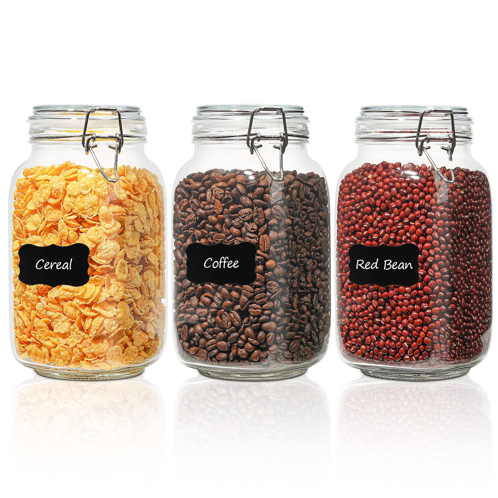ComSaf Square Small 8 oz Glass Spice Jars with Airtight Lids 6 Pack Pantry
