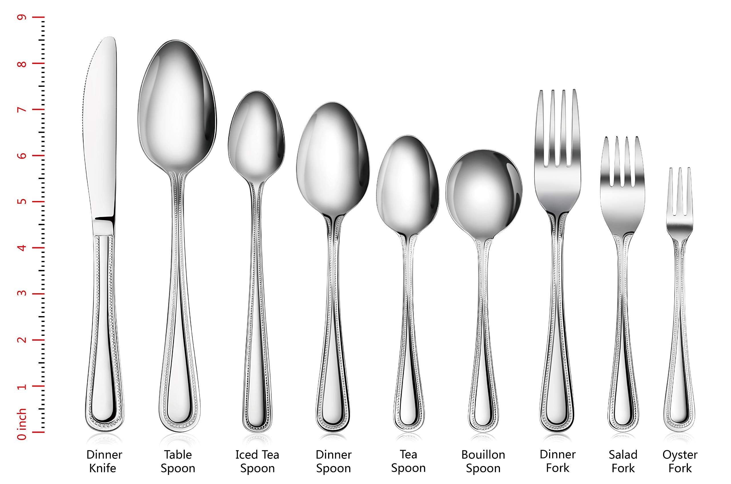 New Star Foodservice Bead Pattern 18/0 Stainless Steel Oyster Fork, 6-Inch, Set of 12, Commercial Grade